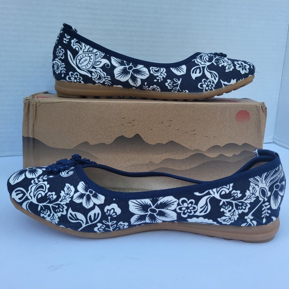 .UNIROSE Floral Print Button Décor Ballet For Women - 8